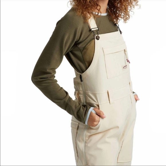 🦋🌙 BURTON | Cream Overall Snowboard Ski or Snow Bibs Pants SOLD - Picture 3 of 16